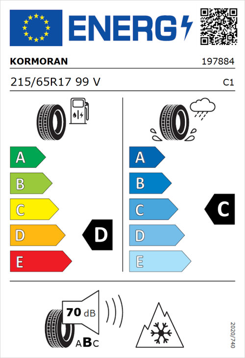 Tyre Label for Kormoran SUV Summer 215/65R17 99V